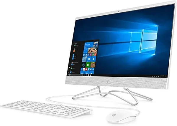 HP 24-dp006ur All-in-One Computer, AMD Ryzen 3 3200U, 8GB RAM, 256GB SSD, Windows 10 (24-F1040, White)