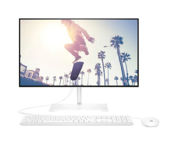 HP All-in-One 12th Gen Intel Core i7 24-inch(60.4 cm) FHD Desktop (8GB RAM/512 SSD/Win 11/Wireless Keyboard and Mouse Combo/MSO/Intel Iris Graphics/IR Privacy Camera/Starry White),24-cb1237i