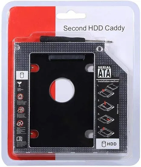 HDD Caddy Hard Drive,9.5mm Aluminum 2.5-inch SATA HDD SSD Enclosure Hard Disk Drive Bay Caddy Optical DVD Adapter for Laptop