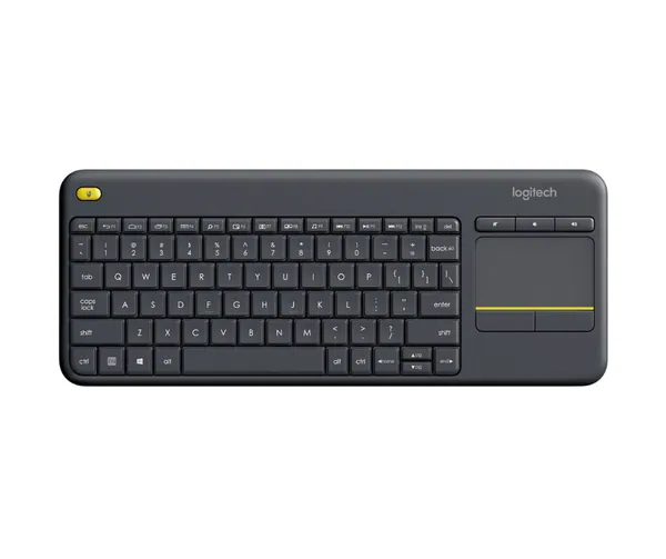 Logitech K400 Plus Wireless Touch With Easy Media Control and Built-in Touchpad, HTPC Keyboard for PC-connected TV, Windows, Android, Chrome OS, Laptop, Tablet - Black