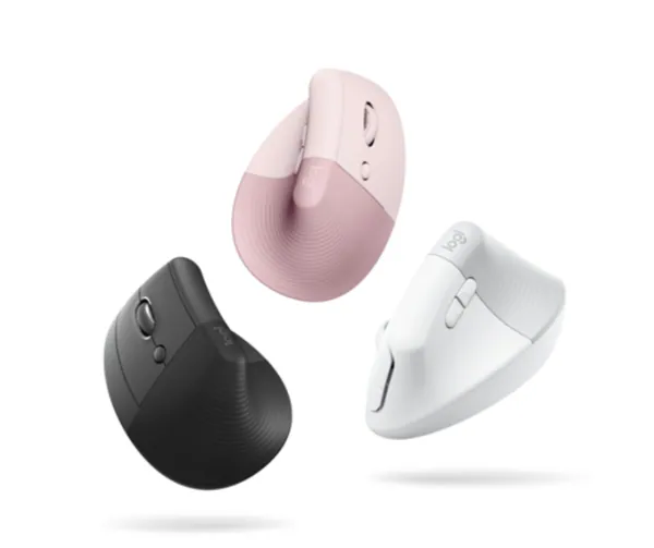 Logitech Lift Vertical Ergonomic Mouse, Wireless, Bluetooth or Logi Bolt USB receiver, Quiet clicks, 4 buttons, compatible with Windows/macOS/iPadOS, Laptop, PC