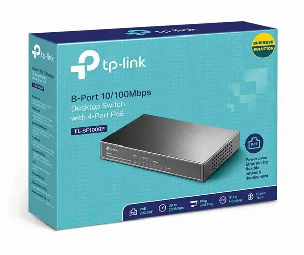 TP Link TL-SF1008P 8-Port 10/100Mbps Desktop Switch with 4-Port PoE