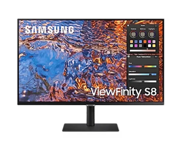 SAMSUNG ViewFinity S8 Series 32-Inch 4K UHD High Resolution Monitor, IPS Panel, 60Hz, Thunderbolt 4, HDR 10+, Built-in Speakers, Height Adjustable Stand (LS32B804PXNXGO),Black