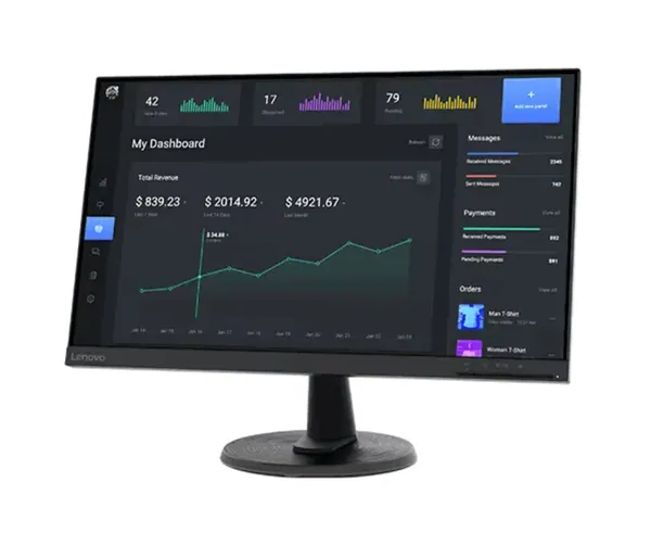 Lenovo D24-40 24 Inch Monitor FHD 1080p VA Screen 75Hz HDMI and VGA Inputs VESA Mount