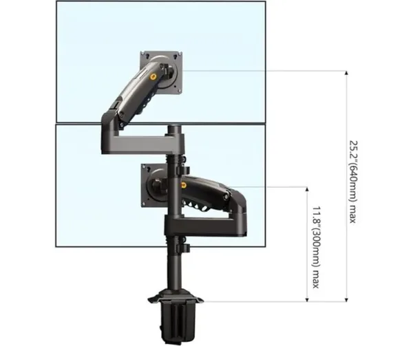 North Bayou H180 Dual Monitor Arm Full Motion Mount - Black