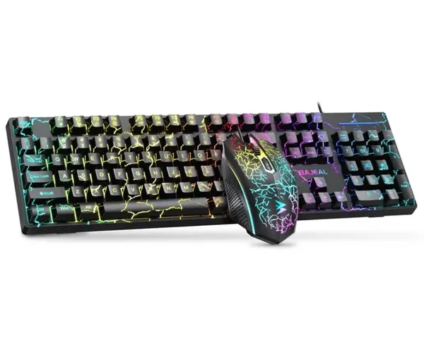 BAJEAL T550 Wired RGB Backlit Gaming Keyboard and Mouse Combo 