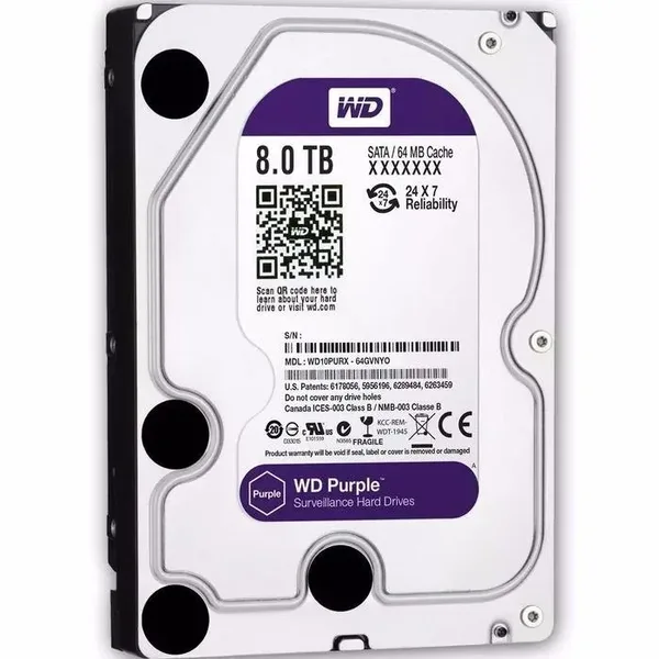 WD Purple 8TB Surveillance Internal Hard Drive