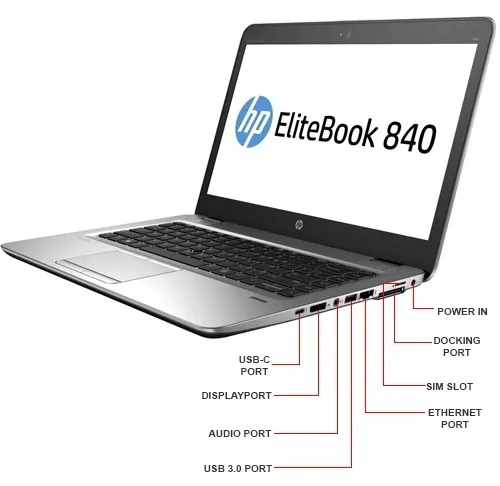 HP Refurbished 840 G1 Intel Core i5 14" 500HDD 8GB ram windows11 Pro  - Black/Grey