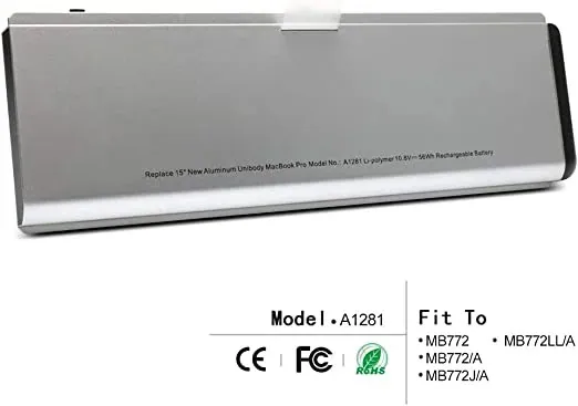 Apple MacBook Pro 15” A1281 A1286 (2008 Version), fit MB772 MB772/A MB772J/A MB772LL/A Battery