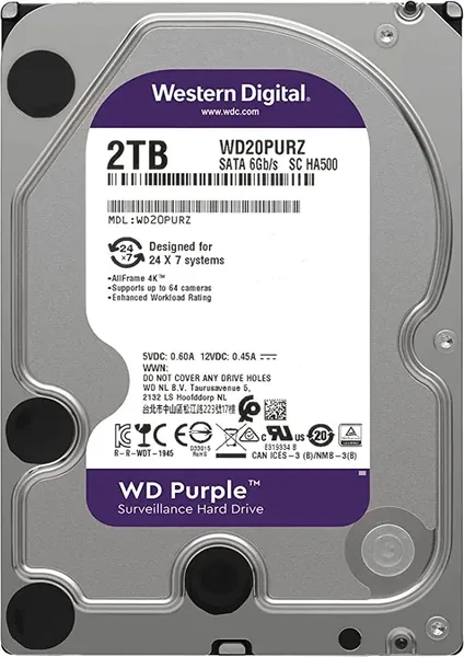 WD Purple 2TB Surveillance Internal Hard Disk Drive