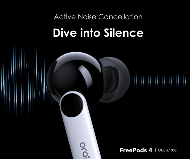 Oraimo FreePods 4 ANC Noise Cancellation Havy Bass 35.5-hr Long Playtime