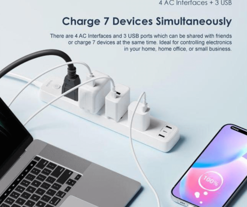 Oraimo PowerHub Smart Fast Charging 4 AC Outlets 3 USB Ports UK Massive Extension Socket