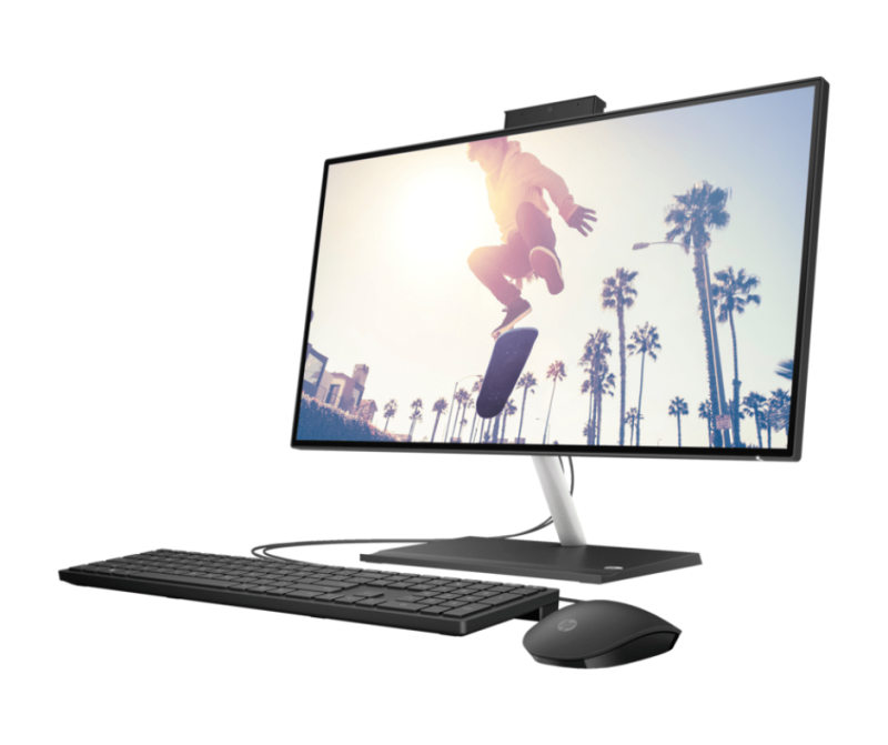 HP All-in-One 24-cb1026nh Bundle All-in-One PC Intel Core i5-1235U 23.8" FHD 8GB DDR4 3200 512GB PCIe NVMe SSD HP True Vision 720p HD Privacy Camera With Integrated Dual Array Digital Microphones Dual 2W Speakers HP 225 USB Keyboard and Mouse FreeDOS