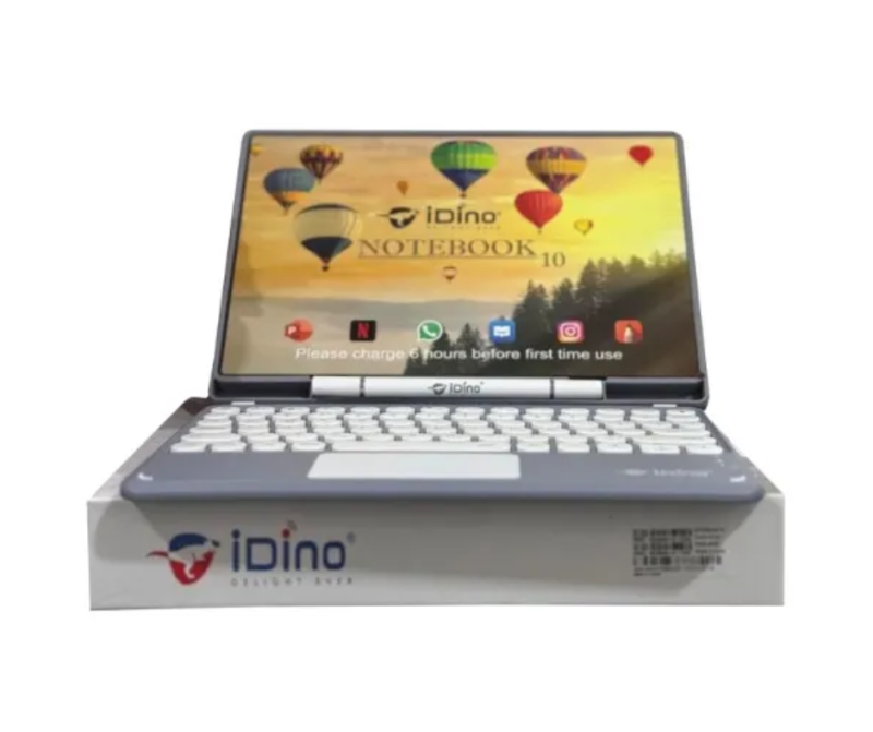 Idino Notebook 10  512GB Storage ROM  8GB RAM  10000mAh Battery Android Tablet with 360 Rotating cover.